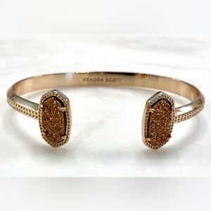 Kendra Scott Rose Gold Glitter Druzy Open Cuff Bracelet